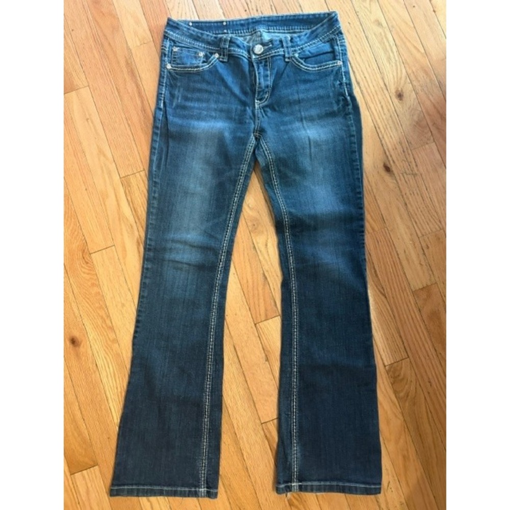 Denim Couture Womens Bootcut Jeans Med Wa Embroidered Flap Pocket Size 11 T44-20